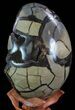 Septarian Dragon Egg Geode - Black Crystals #68110-3